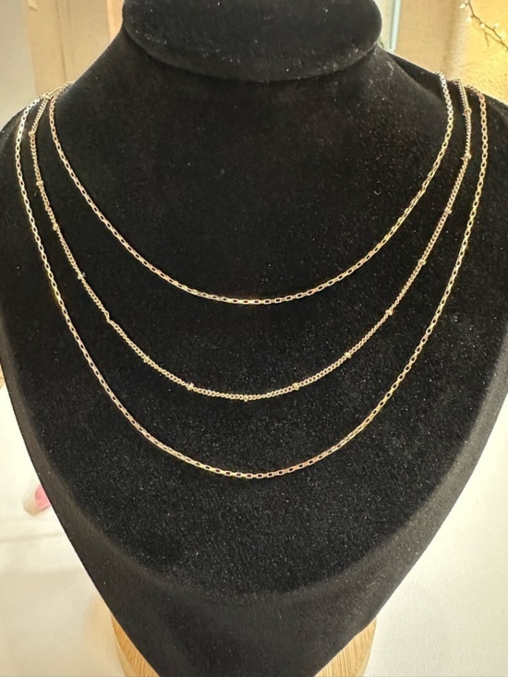 New York & Company Gold Tone Layered Chain Necklace